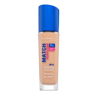 Rimmel London Match Perfection 24HR SPF20 Foundation maquillaje líquido para piel unificada y sensible 101 Classic Ivory 30 ml
