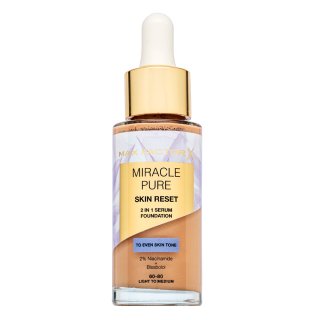 Max Factor Miracle Pure Skin Reset 2in1 Serum Foundation maquillaje líquido renovación de la piel 60-80 Light to Medium 30 ml