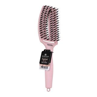 Olivia Garden Fingerbrush Combo Medium Pastel Pink Cepillo para el cabello con cerdas de náilon y de jabalí