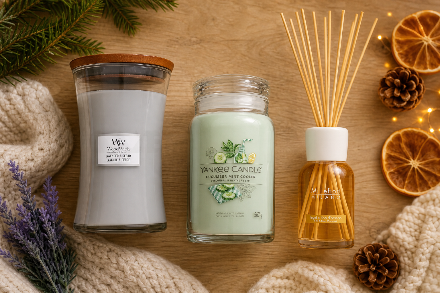 Tres ingredientes de aromaterapia en casa: lavanda, menta, cítricos